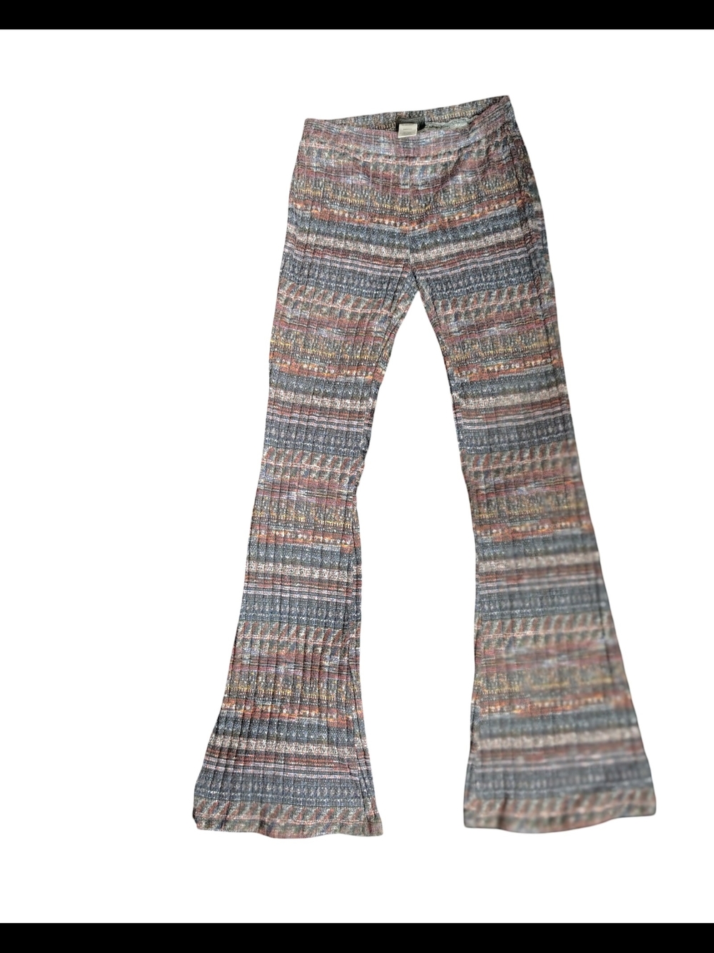Joe B Multicolor Striped Ribbed Boot Cut Pants